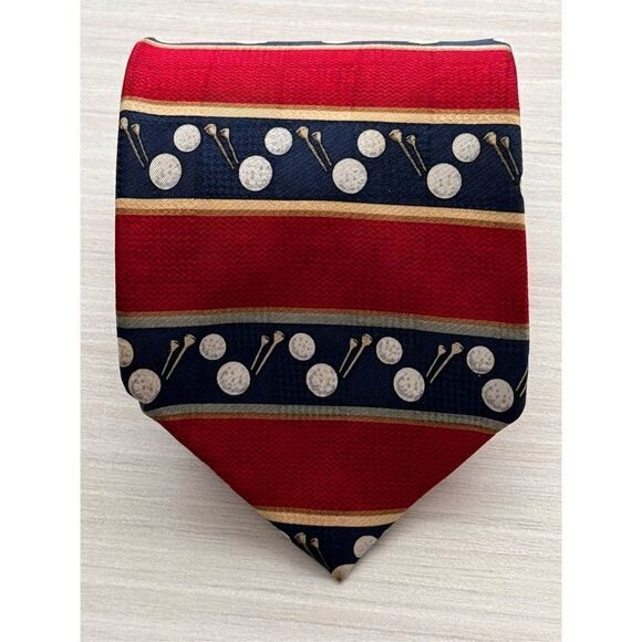 Amherst and Brock  Golf Themed Silk Tie - Picture 2 of 9